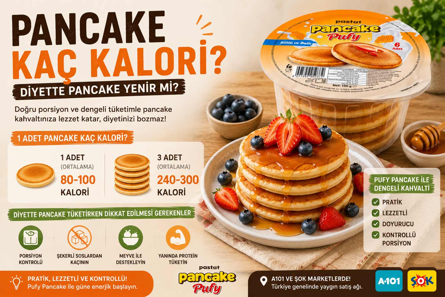 Hazır Pancake Kaç Kalori? Diyette Tüketilir mi? (2026 Güncel Rehber)
