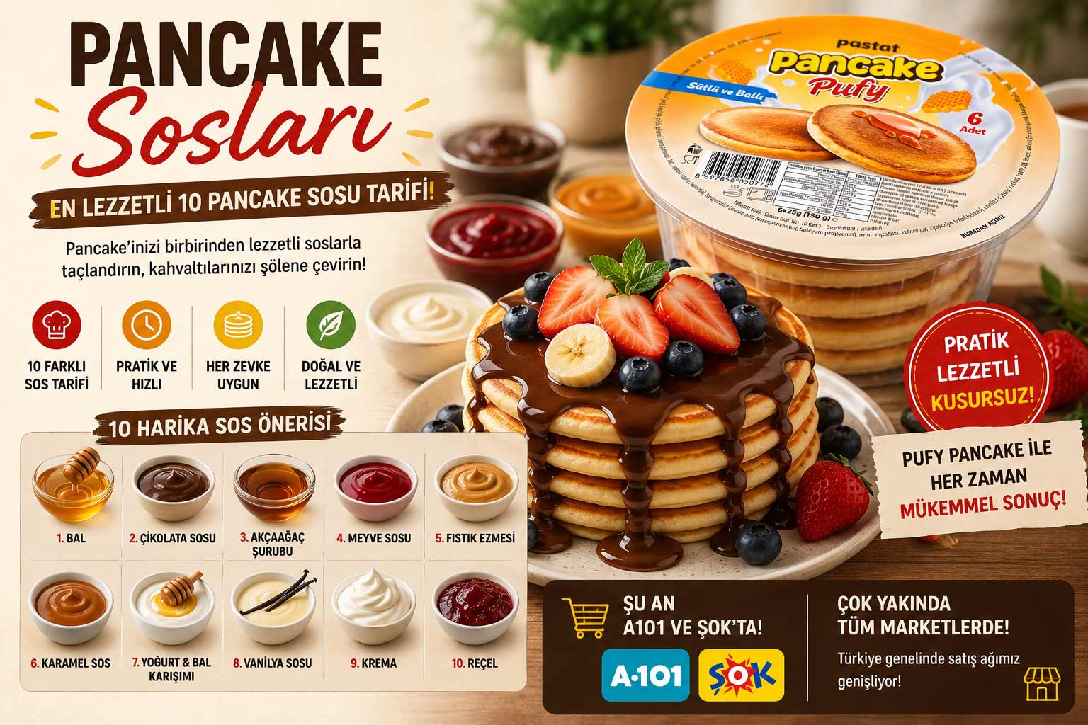 Pancake Sosları: En Lezzetli 10 Pancake Sosu Tarifi (2026 Rehberi)