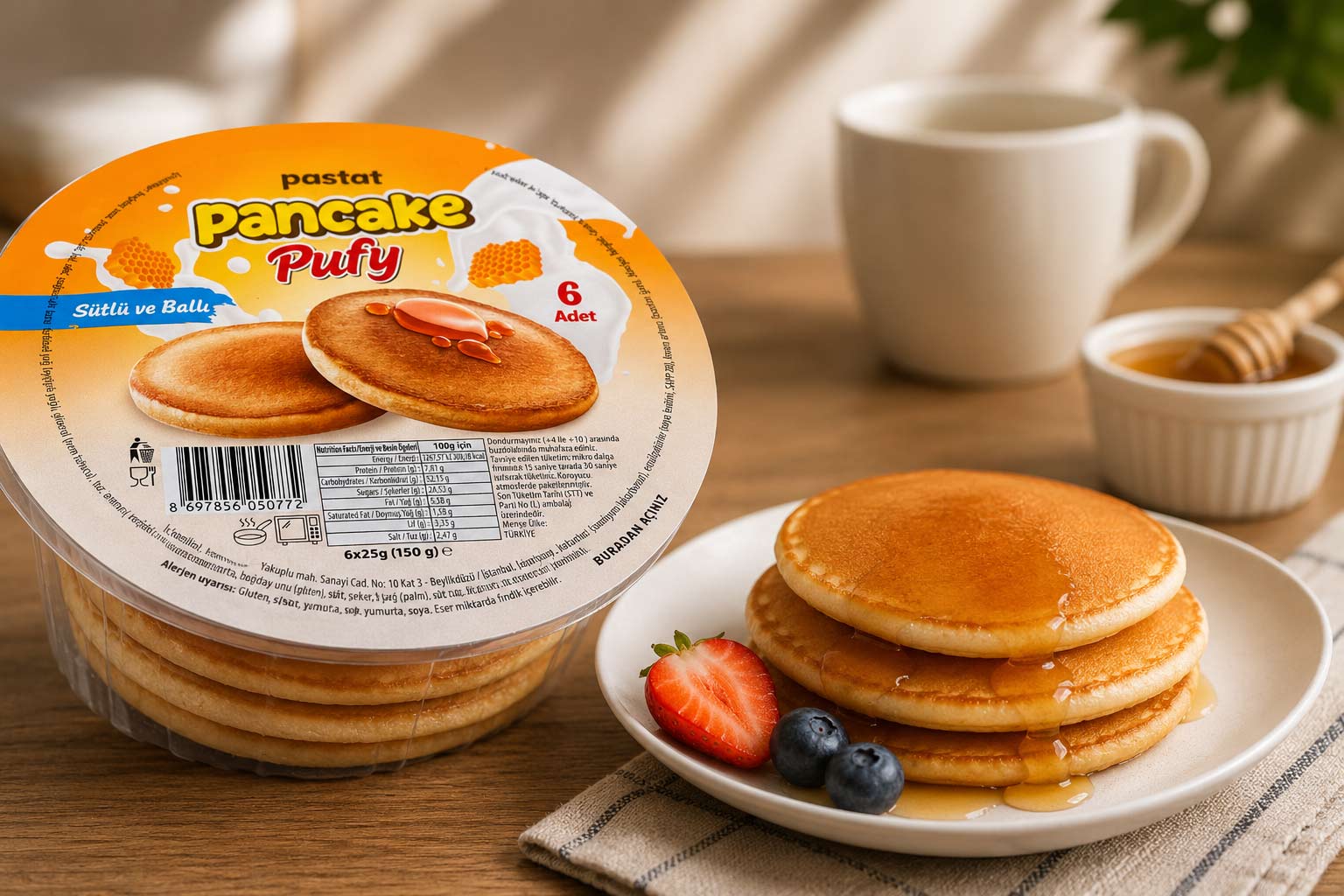 pancake üstüne ne konur