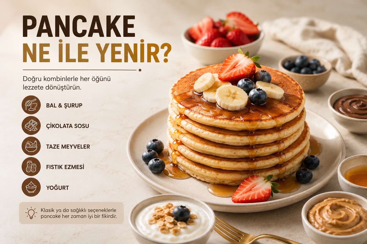 pancake ne ile yenir