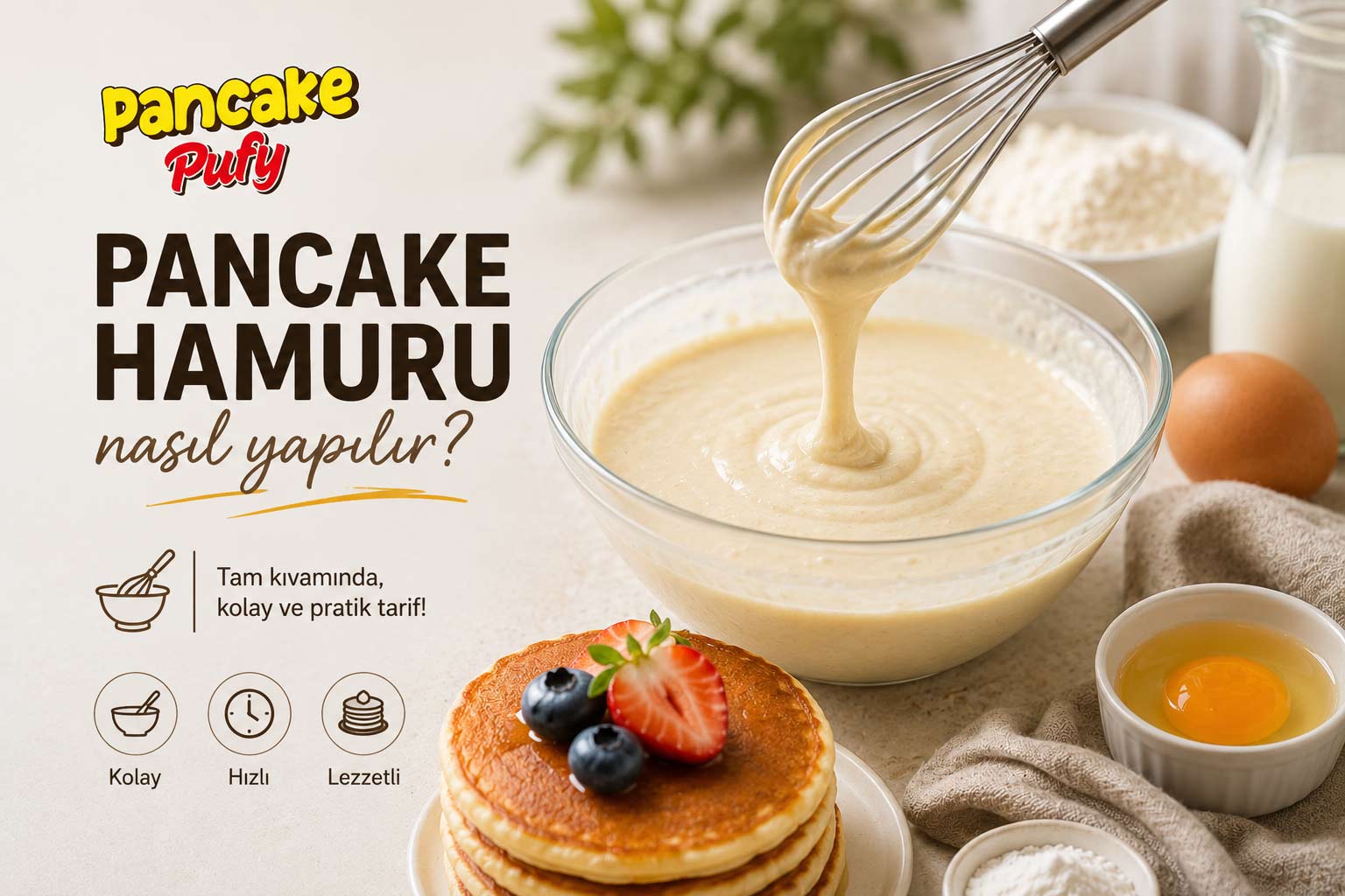 Pancake Hamuru Nasıl Yapılır? Tam Kıvamında Kolay Tarif (2026)