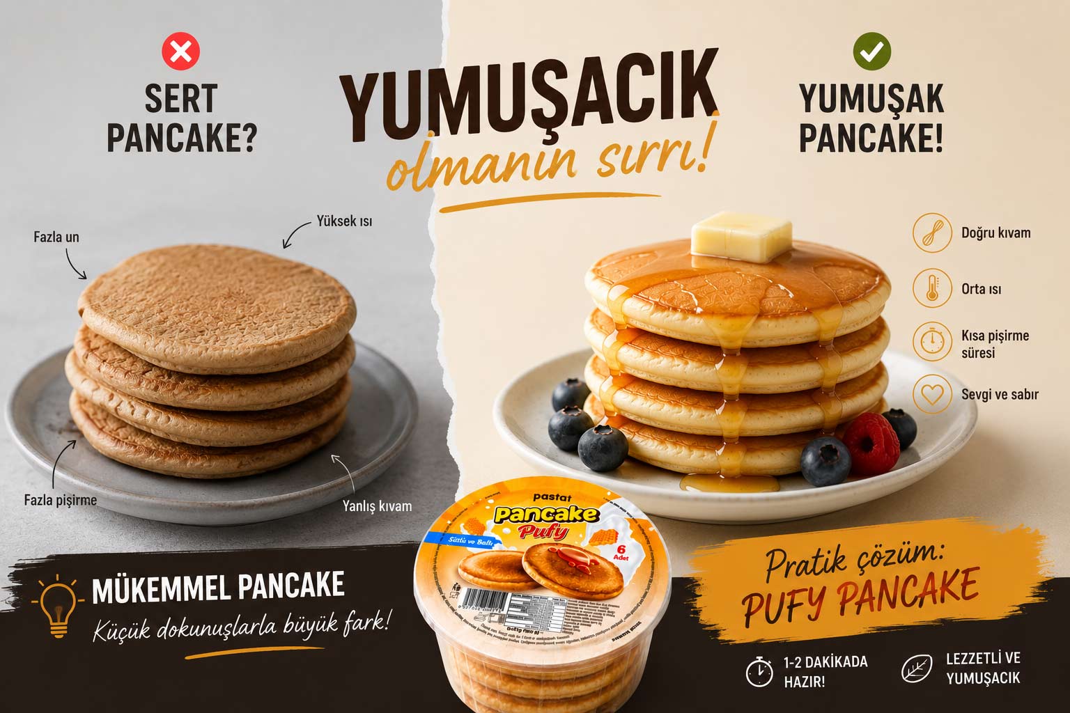 Pancake Neden Sert Olur? (5 Çözüm)